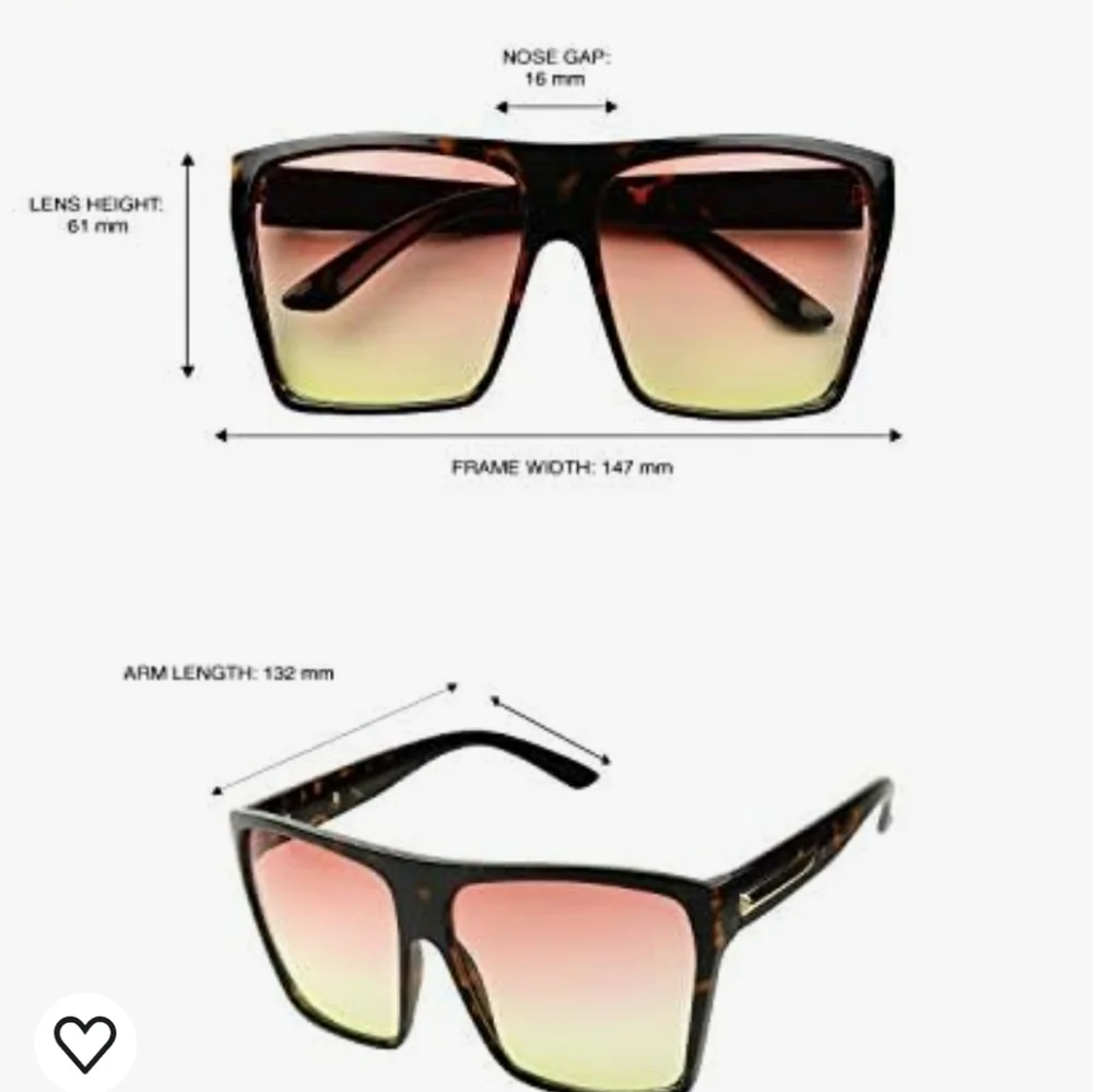 New Oversized Flat Top Trendy Square Trapezoid Shape Fashion Unisex Sung…